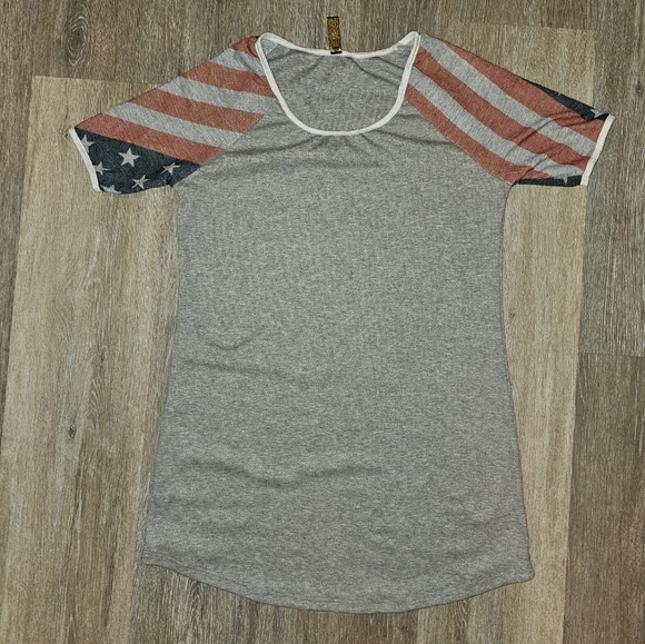 Casalee american flag short sleeve shirt fourth of July small - Picture 1 of 3